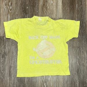 Vtg Kids Yellow Ghostbusters T-Shirt
